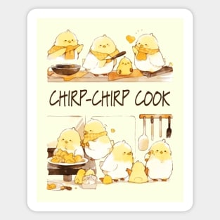 Kawaii Little Chicks Cooking - Chirp-Chirp Cook Sticker